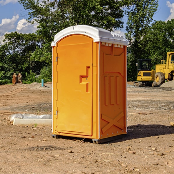 how often are the porta potties cleaned and serviced during a rental period in Krebs OK